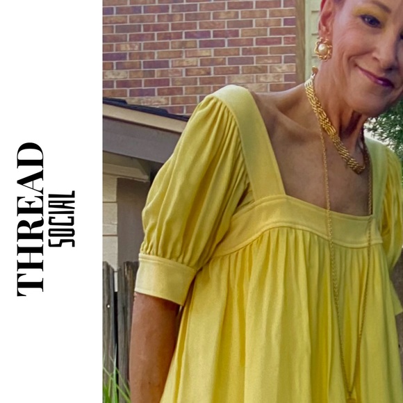 NWT Thread Social Yellow Lined Mini-Square Neck🔥 - Picture 6 of 15